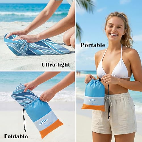 Famstar Beach Blanket Oversized Extra Large 78" X 81",Waterproof Sandproof Beach Blanket 1-7 Adults Lightweight Durable for Travel Camping Hiking Picnic - color: Mixed1, size: 78" X 81"