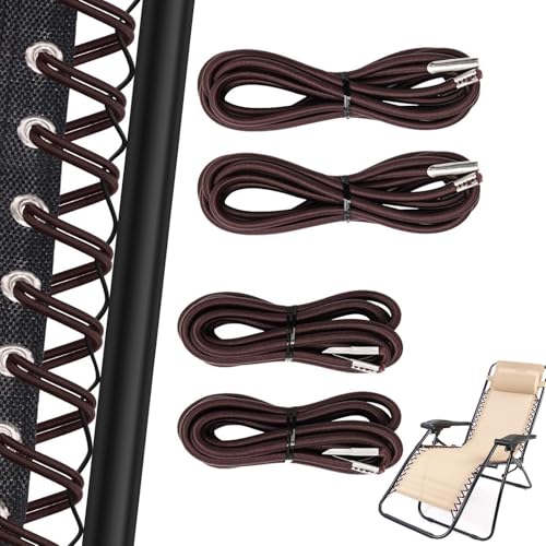 Zero Gravity Chair Replacement Cord,Antigravity Chair Replacement,4 Pack Elastic Cords Repair Tool Kit for Repairing Zero Gravity Chair(Brown) - size: Brown
