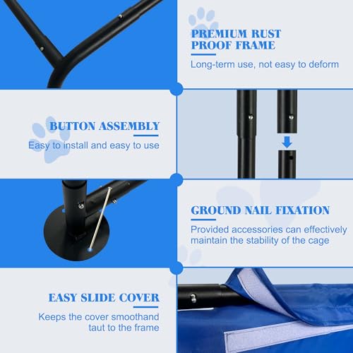 Portable Dog Shade Shelter, Water Resistant Pet Tent with UV Protection for Outdoor, Garden, Patio, Backyard Use (Blue) - color: Blue