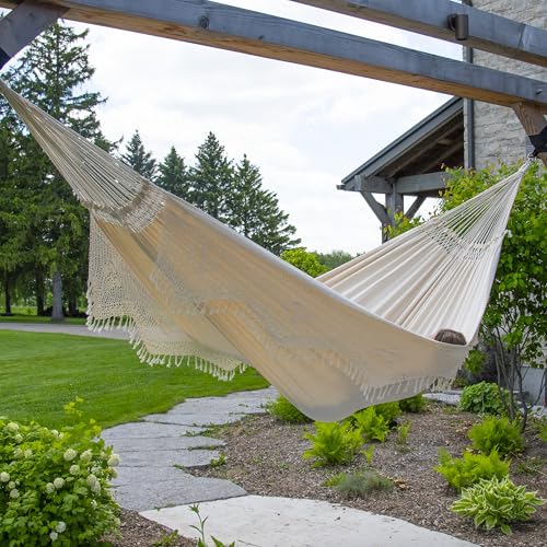 Vivere Authentic Brazilian Elegant Hammock - 450 lb Capacity - color: Antique