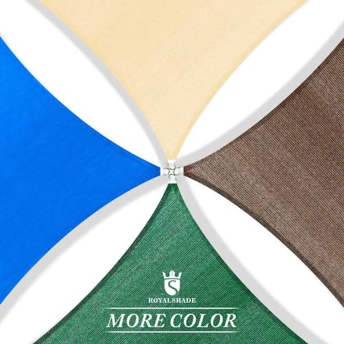 Royal Shade 12' x 12' x 12' White Triangle Sun Shade Sail RS-SLT, 95% UV Blockage, 200GSM Commercial Standard Heavy Duty, Water & Air Permeable Canopy Mesh for Patio (We Make Custom Sizes)