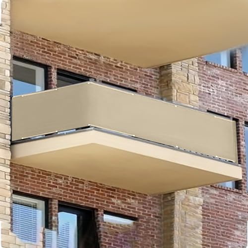 3.3'x16' Aiwi Space Privacy Fence Screen, 100% Solid Non-See-Through Privacy Fence Panel, Garden Fence, Full Privacy Protect for Balcony, Backyard,Porch, Railing and Pool, Beige - color: Beige, size: 3.3' x 16'