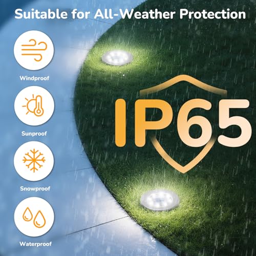 INCX 4.6 inch Solar Lights Outdoor Waterproof,12 Pack Solar Lights for Outside, Solar Garden Lights Landscape Lighting for Patio Pathway Lawn Yard Deck Driveway Walkway, Cold White - color: Cold, size: 12 Pack