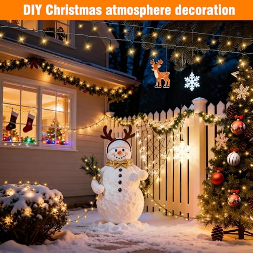 Nisocy 200 LED Christmas Connectable String Lights Outdoor Waterproof – Warm White Fairy Lights with Plug, Tree Lights for Patio, Garden, Bedroom, Wedding, Party, Decor (66FT) - style: 66FT, Warm White
