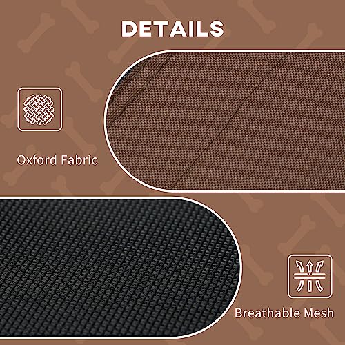 PawHut Elevated Dog Bed with Removable Canopy, Outdoor Dog Cot with UV Protection Canopy Shade, 36 inch Large Pet Bed for Camping, Coffee - color: Coffee, size: 36 inch