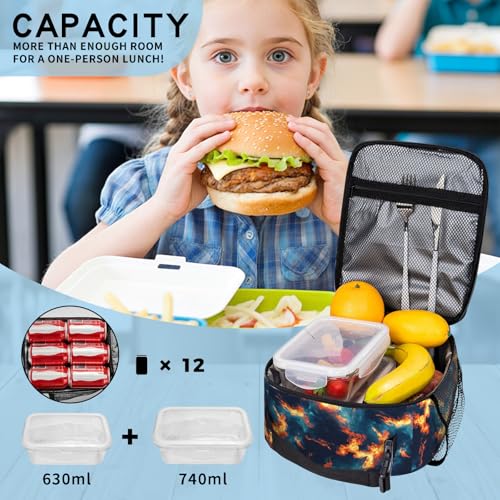 Boys Lunch Box for School Insulated Lunch Bag for Boys Girls Cool Skull Game Reusable LunchBag for School Work Office Picnic Hiking Beach Portable Lunchbox with Adjustable Strap For boys 8-12 teenager - color: skull game