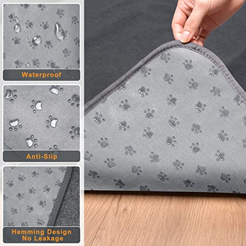 LOOBANI 2 Packs Extra Large Reusable Dog Mat for Floor, Non-Slip Washable Pee Pads for Dogs, Fast Absorbent Pet Whelping Pads, Puppy Playpen Mat for Incontinence, Housebreak, Crate (36"x48"-Gray) - size: 36"*48"(Pack of 2) Gray
