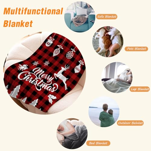 YeeJu Christmas Kids Throw Blanket Decorative Red Plaid Christmas Blanket for Girls Boys Child Baby Bed Soft Lightweight Fuzzy Plush Fleece Blankets and Throws Xmas Winter Holiday Blanket 40x50 - color: Chrsitmas-01, size: 40"x50"