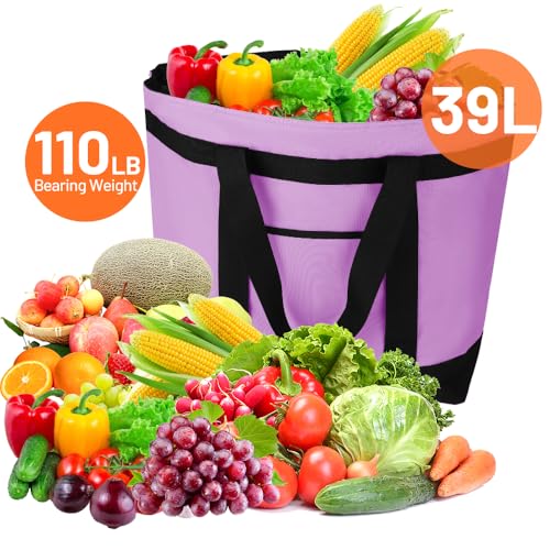 Insulated Reusable Tote Bag for Grocery Shopping for Women/Men, Pizza/Food Delivery Bag to Keep Food Cold/Hot for Commercial Delivery Services, Cooler bags for Travel/Beach/Picnic, Lavender - color: Purple, size: Non-Waterproof