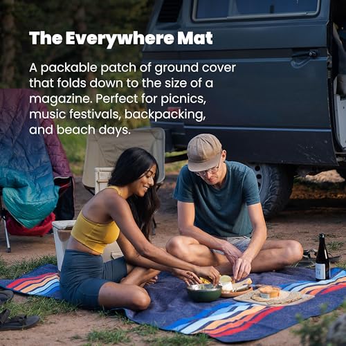 Rumpl Everywhere Mat, Waterproof Picnic Blanket and Ground Mat for Camping, Hiking, and Picnicking, 52x75 Inches, Rustic Abstraction - color: Rustic Abstraction