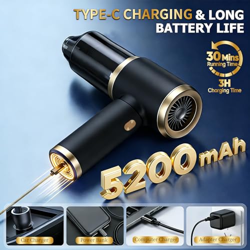 Handheld Car Vacuum Portable Cordless, 4 in 1 Handheld Vacuum Cleaner 15000PA High Power Air Blower & Pump & Air Duster, Mini Hand Held Vacuum Rechargeable for Home, Car, Office - color: Multicolor