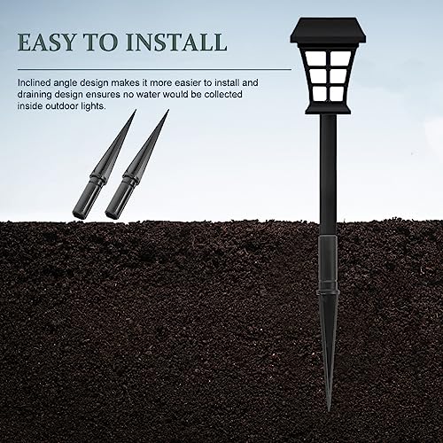 Uonlytech Garden Lamp Stake Accessory 10Pcs Solar Light Replacement Stakes Plastic Ground Spikes for Outdoor Solar Lights Durable Waterproof 4.33In - size: 11X1.2CM