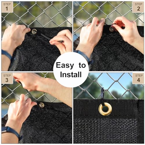 UPGRADE Balcony Privacy Screen Fence 3'x4' Black Outdoor HDPE Mesh Panels for Deck,Balcony,Backyard,Patio with Zip Ties,Customized Avaliable-3 Length