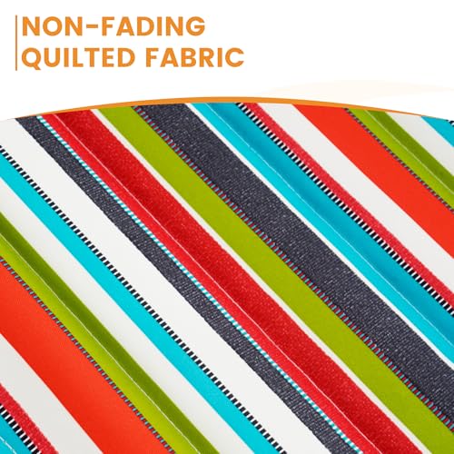 Lazy Daze Hammocks 12 FT Quilted Fabric Double Hammock with Spreader Bars and Detachable Pillow, 450lbs Weight Capacity, Bright Stripe - color: Bright Stripe
