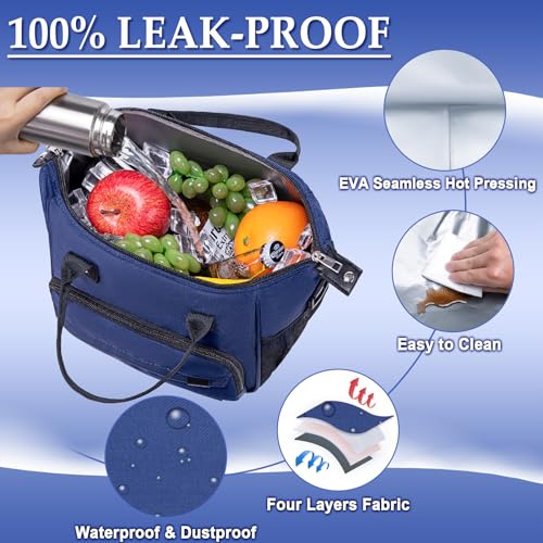 TuErCao Bule Lunch Box for Women Insulated Lunch Bag for Female Adult for Work, Lunch Cooler for Women - color: A11: Blue, size: Large