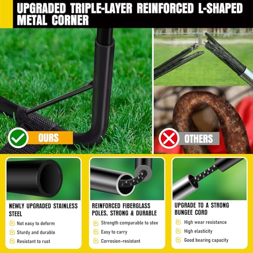 Soccer Goal, Kids Soccer Goals for Backyard Set, 2 Pack of Portable Pop Up Soccer Net with Soccer Ball, Cones, Complete Training Equipment for Youth, Toddler Outdoor Sports Games - color: Black Orange, style: 4 ft x 3 ft