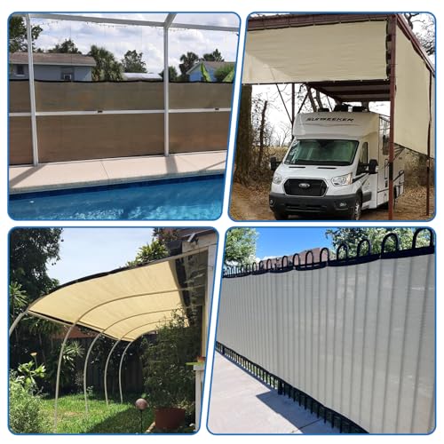 TANG 4' x 30' Privacy Fence Screen Blue Shade Cloth with Grommets, Chain Link Fence Panels Outdoor Mesh Fabric Fencing, Balcony Windscreen Cover,Temporary Garden Fencing for Yard Deck Pool - color: Blue, size: 0 4' x 30'