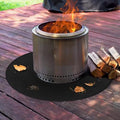Fire Pit Mat 36" Round – Fireproof Deck Protector for Fire Pits, Triple-Layer Heat Resistant Mat for Patio, Grass & Camping, Waterproof Silicone Fiberglass Grill Pad - size: 36" Round