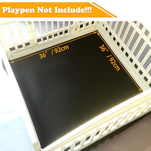 Dog Playpen Bottom for 36" Inch Pet Playpen with 4 Panels, Dog Crate Bottom Pet Tent Puppy Play Pen Bottom, Ideal for Indoor/Outdoor Use. Note: Playpen Not Included. (PureBlack) - color: PureBlack