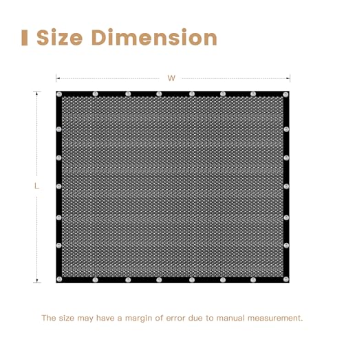 VICLLAX 50% Black Garden Shade Fabric Sun Shade Cloth - UV Protection Sun Shade Cover for Plants, Outdoor, Greenhouse & Lawn Care | Lightweight Cover Mesh Fabric with Grommets, 3×10 FT - color: 50% Shading Black, size: 0 3' X 1 0'