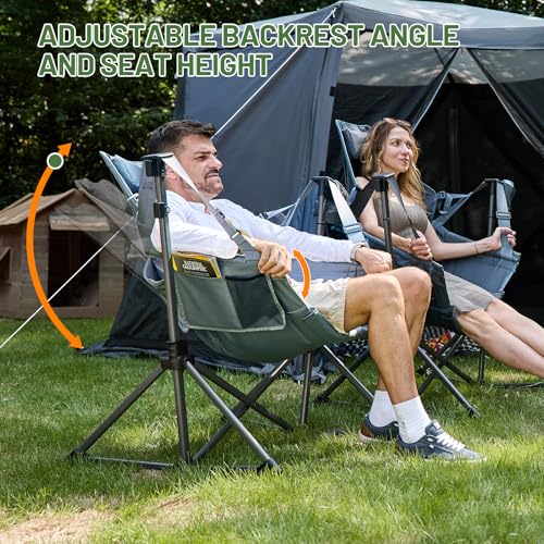 TIMBER RIDGE Hammock Camping Chair, Oversized Swinging Hammock Chair with Adjustable Back and Seat for Outdoor Lawn, Sports, Supports 400lbs, Grey - color: Grey