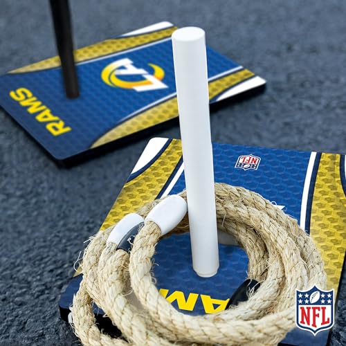 Solid Wood NFL Quoits Set with Direct Print HD Team Graphics – Tailgate Ring Toss Game – Great Gift for Any Football Fan! Ring Toss Family Outdoor Games for The Beach