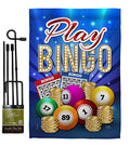 Breeze Decor Play Bingo Garden Flag Set with Stand Interests Games Bunco Night Dice Poker Hobbies Leisure Activity House Decoration Banner Small Yard Gift Double-Sided, Made in USA - size: Garden Flag Set 13"x 18.5" w/ Flagpole
