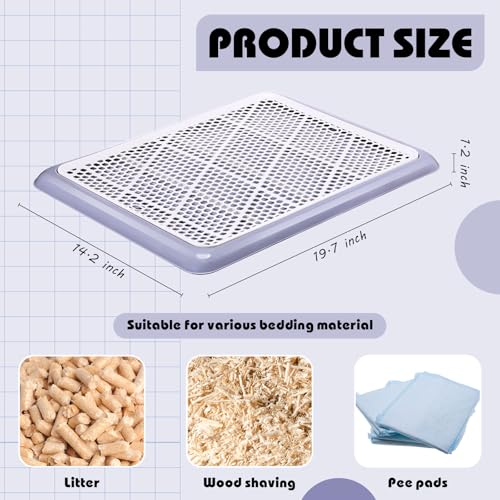 Mifoci Dog Training Pad Holder with Mesh Tray Non-Slip Leak Proof Puppy Potty Tray for Small Medium Large Dogs Pee Pad Holder Easy Clean Indoor Bathroom(19.69 x 14.17 Inch) - size: 19.69 x 14.17 Inch