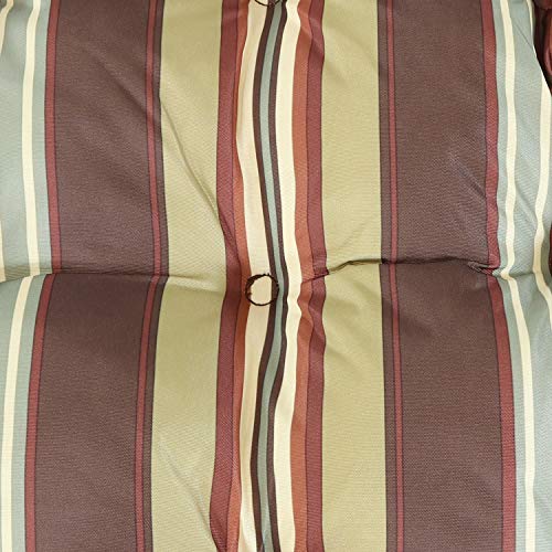 Sunnydaze Tufted Large Round Floor Cushion - Set of 2 - Unique Outdoor/Indoor Chair Cushions or Meditation Cushions - 300D Olefin with Polyester Fill - 22-Inch Diameter - Chocolate Stripes - color: Chocolate Stripes