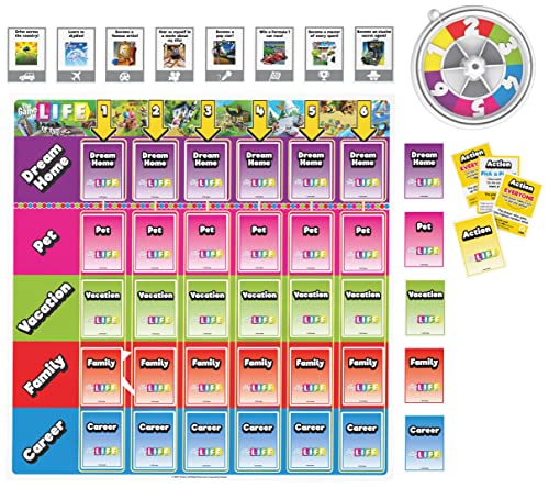 The Game of Life, Giant Edition Family Board Game Indoor/Outdoor Fun Game with Big Oversized Gameboard Cards Spinner, for Adults and Kids Ages 8 and up - style: The Game of Life