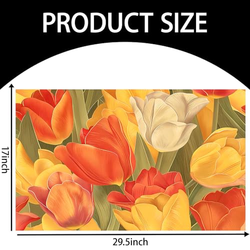 Colorful Tulip Indoor Door Mat for Entryway, 17x29.5 Inch, Vibrant Floral Design Floor Doormat for Home Decor, Non-Slip Rug Mat for Living Room, Kitchen, Bedroom, Gifts for Garden Flower Lovers - color: Color4
