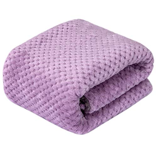 Fuzzy Dog Blanket or Cat Blanket or Pet Blanket, Warm and Soft, Plush Fleece Receiving Blankets for Dog Bed and Cat Bed, Couch, Sofa, Travel and Outdoor, Camping (Blanket (24" x 32"), DG-Lavender) - color: Dg-lavender, size: Blanket (24" x 32")