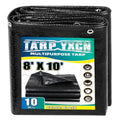 Black Tarp 8x10 Feet, 10 Mil Thick Waterproof Poly Tarps Cover UV Resistant, Rip & Tear Proof with Metal Grommets Every 20 Inches - color: Black, size: 8x10 Ft