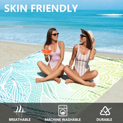 AISPARKY Beach Blanket Waterproof Sandproof Quick Drying Beach Mat Extra Large Outdoor Picnic Blanket for Travel Camping Hiking - color: Sbw-jb-flv, size: 79" X 110"