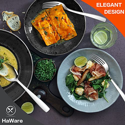 HaWare 18/10 Stainless Steel Flatware, 20-Piece Silverware Set Service for 4, Fancy Tableware Cutlery Set for Home Restaurant, Include Knife Fork Spoon, Mirror Finish Eating Utensils, Dishwasher Safe - style: Classic Handle