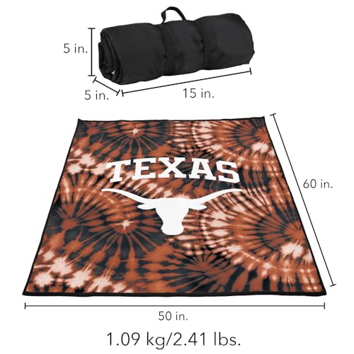 LOGOVISION University of Texas Picnic Outdoor Blanket, 50"x60" Tie-Dye, Foldable Blanket for Picnic, Beach, Camping, Park, Tailgate - color: Tie-dye