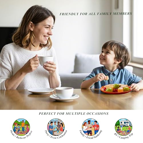 6.7-Inch Melamine Dessert Plates (Set of 6) - Unbreakable and Reusable Dinnerware with Ceramic Feel, Stackable and Dishwasher-Safe (Multi-color) - color: Multicolor