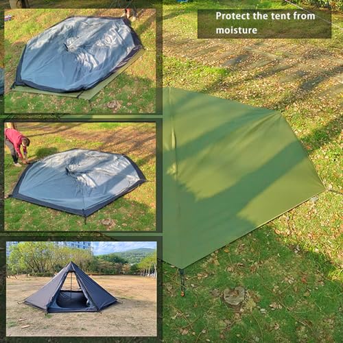 13.5x13.5 ft Tent Footprint Waterproof Camping Tarp Ultralight Mat Under Tent Moisture-Proof Ground Sheet Mat - color: Octagon Green, size: 160x160in