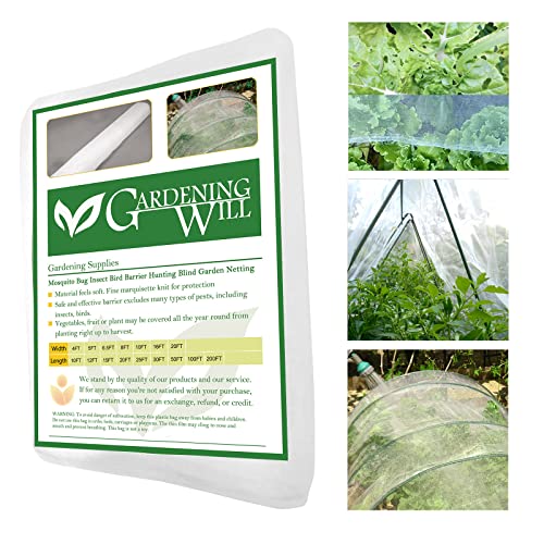 8Ft x 30Ft Garden Netting, Fine Mesh Insect Netting for Plant Protection, Mosquito Bug Bird Barrier Mesh Cover for Vegetables Fruits Flowers Raised Beds - size: 8Ft x 30Ft