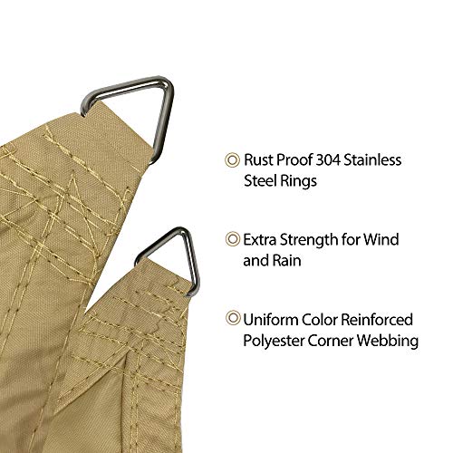 Alion Home Waterproof Rectangle Sun Shade Sail Straight Edge Canopy Cover with Grommet for Pergola Patio Gazebo Carport Outdoor Car Tent (6' x 12', Desert Sand) - color: Desert Sand, size: 6' x 12'