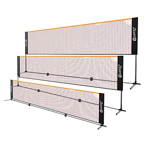 Portable Tennis Net,Stainless Steel Poles Badminton Net Set Adjustable Height Nylon Net with Carry Bag, for Kids Volleyball, Pickleball,Soccer, Indoor, Outdoor Court, Backyard, Beach, Driveway - size: 13.5 FT