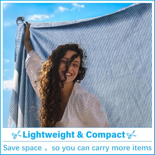 Oversized Turkish Beach Towel Blanket XXL Cotton Sandproof Towels Boho Woven Extra Large Big Sand Free Giant Throw Blankets Huge Quilt XL Picnic Camping Necessities Cloud For Adult Gifts Blue - color: Woven Dark Blue, size: XXXL(88x82 IN,224x208 CM)