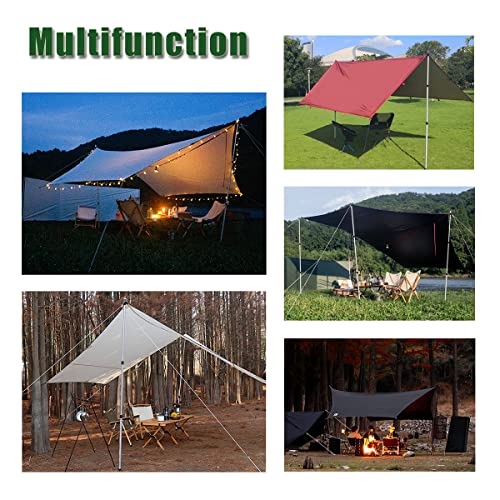 HIKEMAN Tent Poles Camping Poles for Tarp Awning Canopy Porch Sun Sails Tarpaulin Headroom Aluminium Adjustable Telescoping - color: (4 pieces) silver