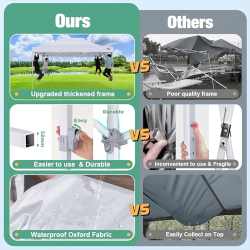 COBIZI Canopy Tent 10x10 Heavy Duty Pop Up Canopy with Sidewalls Waterproof,Easy to Set up Gazebo with Mosquito Netting Outdoor Mesh Screen Tents for Parties Wedding Party with Carry Bag, White - color: White, size: 10x10FT