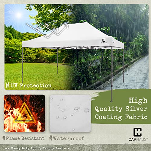 Fencer Wire 10ft x 20ft Pop Up Outdoor Canopy Easy Up Tent, Heavy-Duty Commercial Grade, Portable for Camping, Patio, Parties, Instant Folding Shelter with Wheeled Carry Bag and Weight Bags, White - color: White, style: 10x20