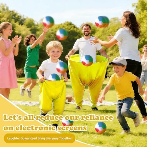 Granny Pants Yard Game Set Giant Outdoor Party Activity for Kids and Adults, Big Pants Ball Catching Set with 4 Balloons and Pump, Funny Lawn Activity, Ring Toss Games (Yellow) - color: Yellow
