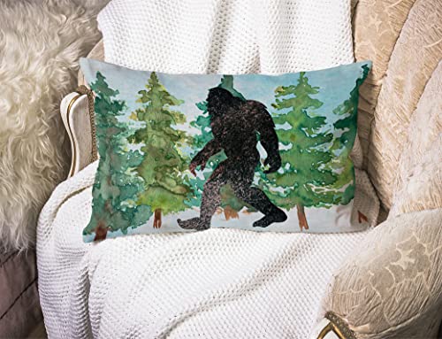 Smooffly Sasquatch Watercolor Rustic Farmhouse Style Decorative Throw Pillow Cover Cushion Case for Sofa Couch Housewarming Gift Home Decor Waist Lumbar Cotton Linen 12" x 20" Inch - color: Swn04