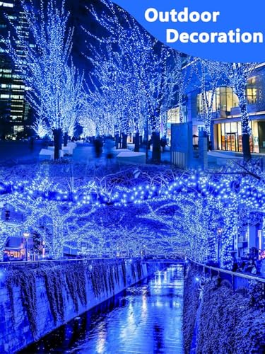 4 Pack 100 LED Fairy Lights Battery Operated with Remote, 33FT Waterproof Twinkle Lights with Timer & 8 Modes, Fairy String Lights Outdoor Indoor for Bedroom Classroom DIY Christmas Decor (Blue) - color: Blue, size: 4 Pack