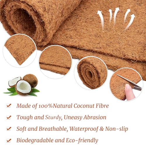 Riare 1 Pack 31 X 80 Inch No Slip Ice and Snow Carpet Mats- Natural Coconut Fiber Carpet for Walkway Safety, Winter Anti-Slip Coco Coir Carpet Runner for Outdoor Front Door Garden Hallway Porch Stairs