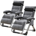 NAIZEA Padded Zero Gravity Chair, Folding Outdoor Lounge Chairs, Adjustable Reclining Camping Chairs with Cup Holder, Ergonomic Patio Lawn Chair for Balcony Beach Deck Yard - color: Dark Gray, style: Zero Gravity Chair 2 Pack